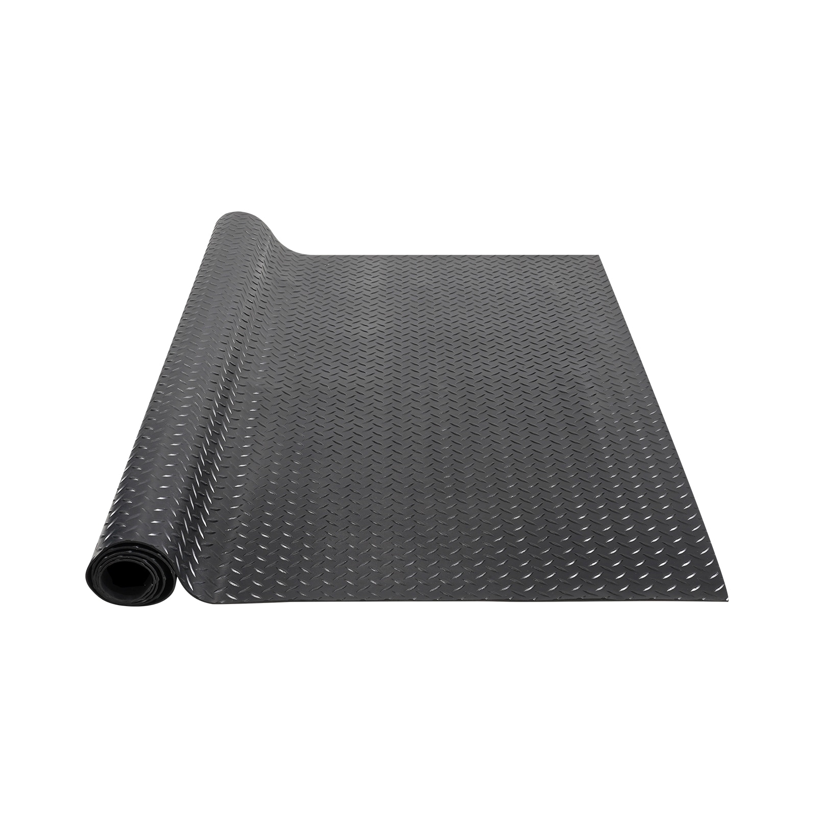 Diamond-plate Rubber Flooring Roll For Garage And Gym Use Black_voghion.com